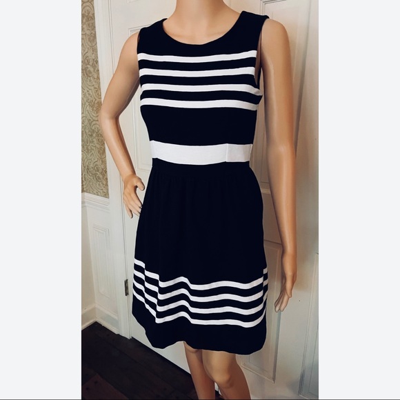 J. Crew Black White Striped Daybreak Striped Dress - Picture 3 of 8